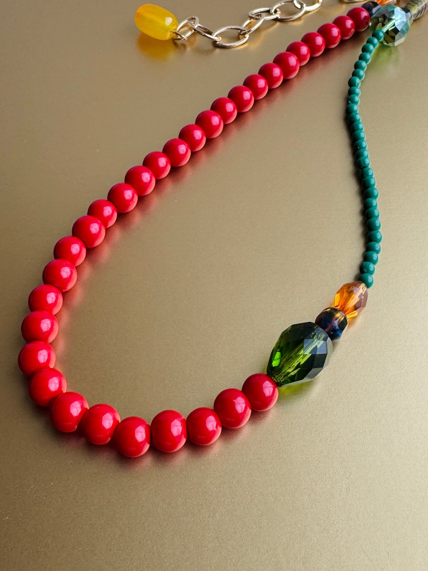 Cherry bliss beaded crystal necklace
