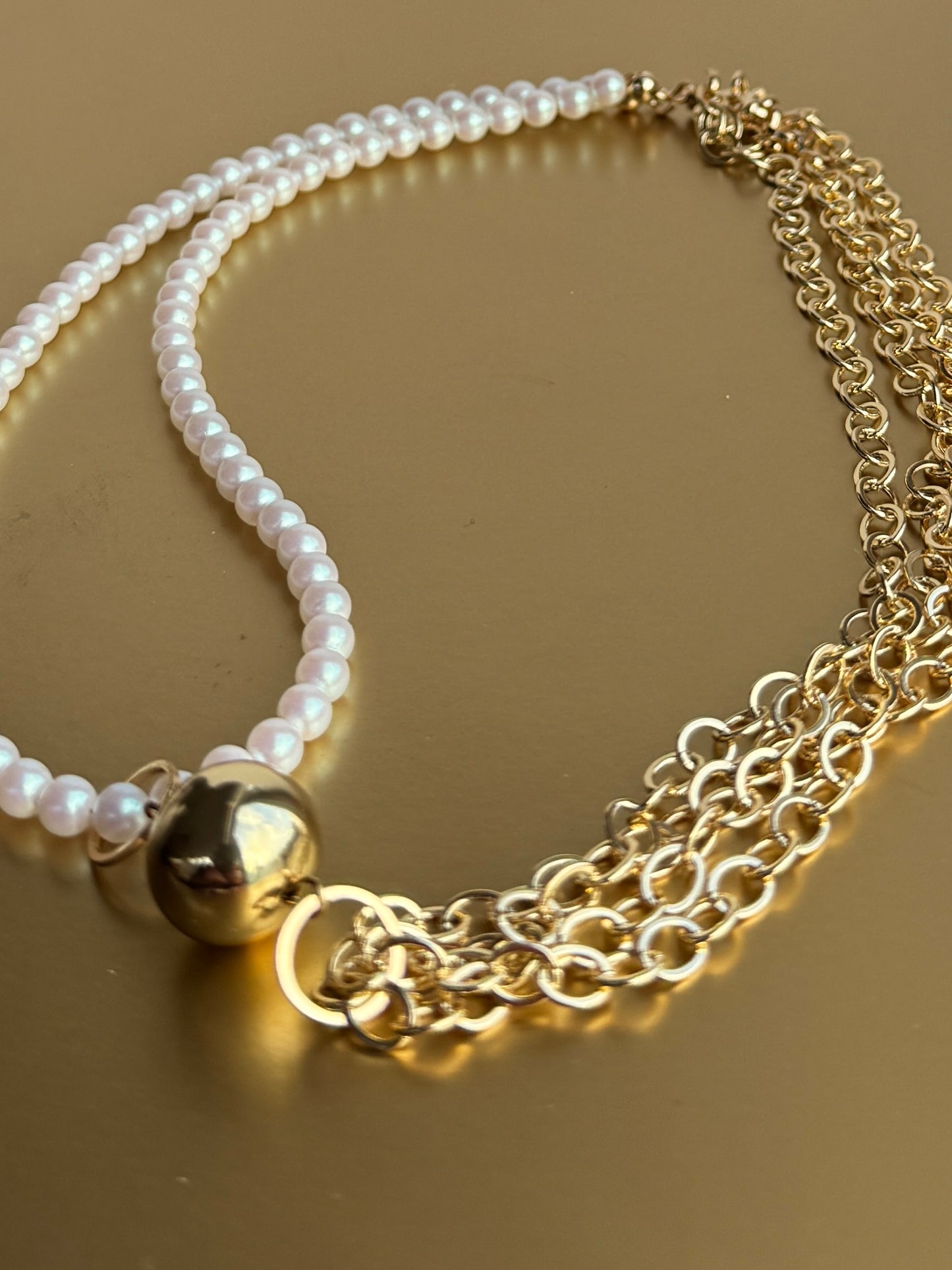 Marissa snow pearl + gold necklace