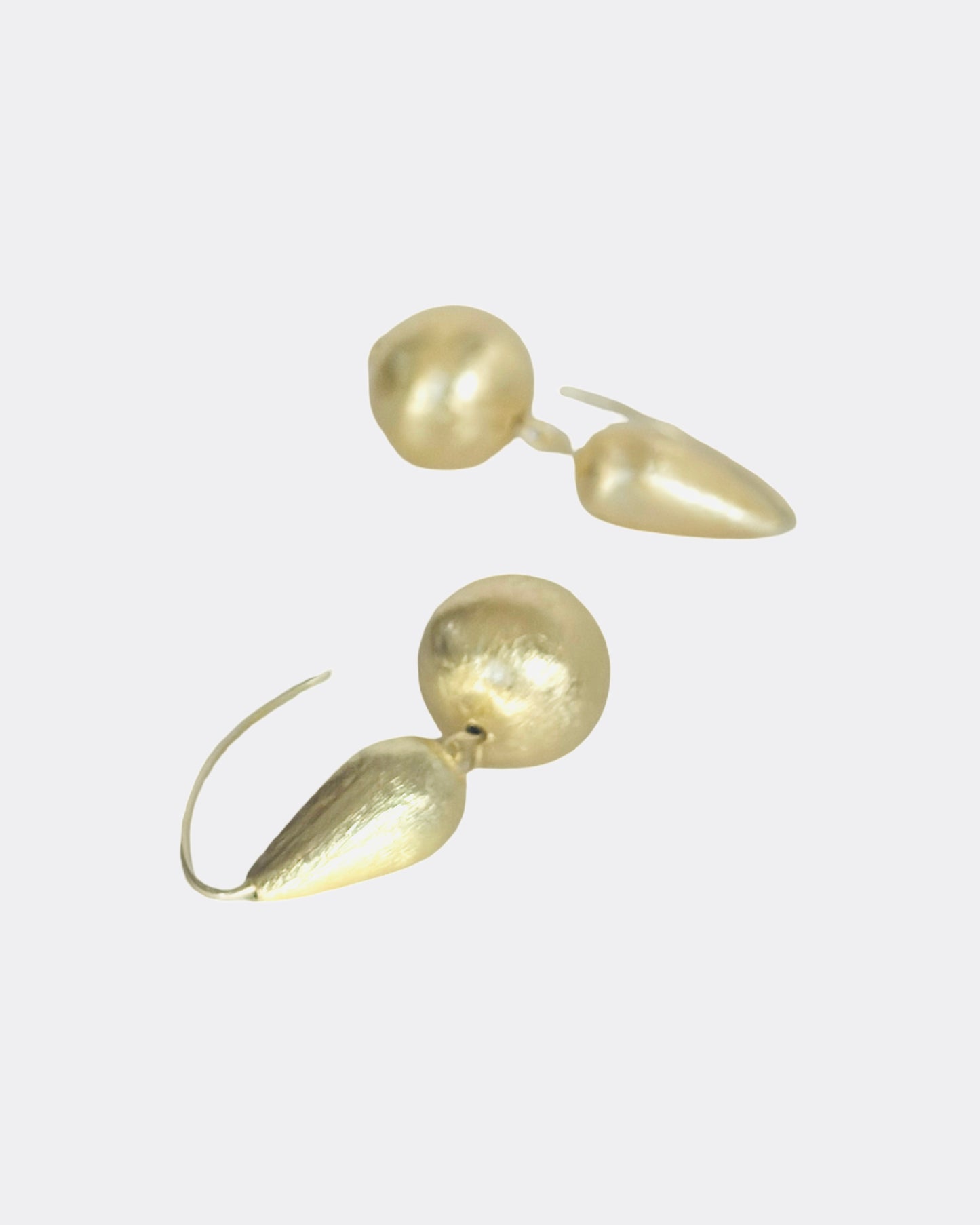 Easha Matt gold drop earrings