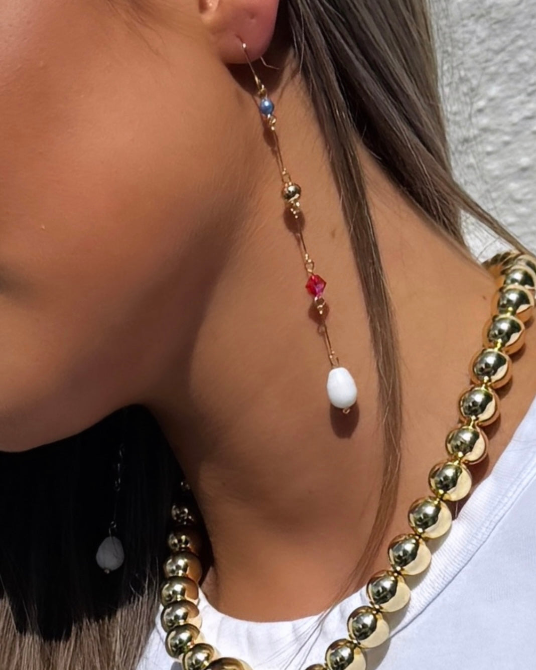 Gracie crystal long drop earrings