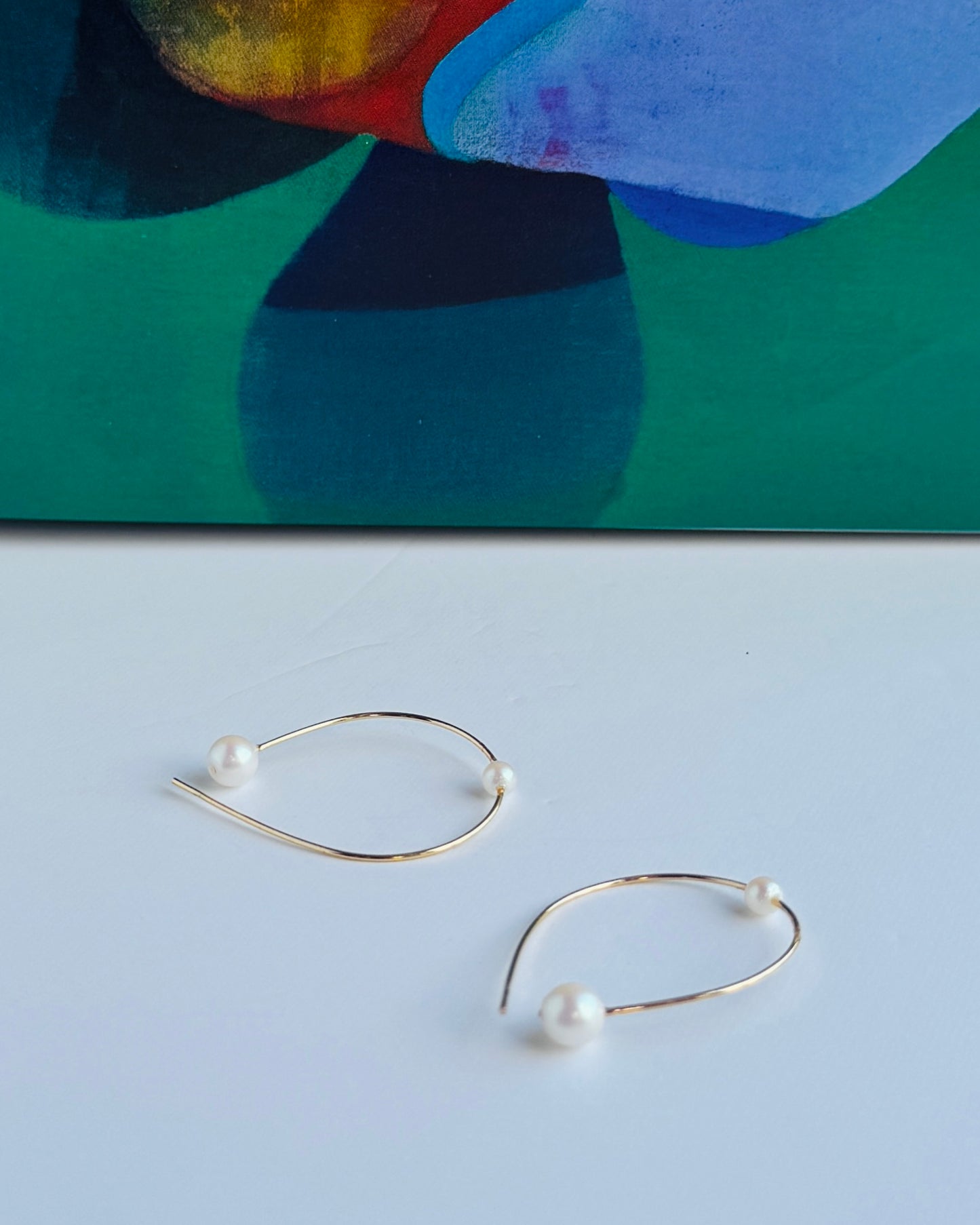 Dottie love white pearl + gold filled earrings