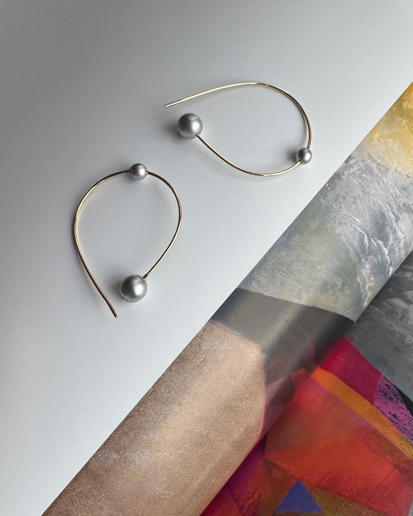 Dottie love gold filled silver pearl gold earrings