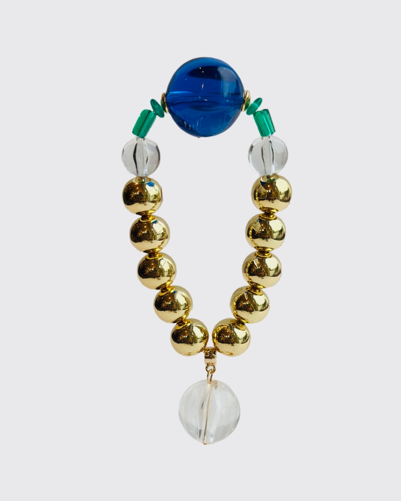 Lolita vintage sapphire crystal gold beaded bracelet