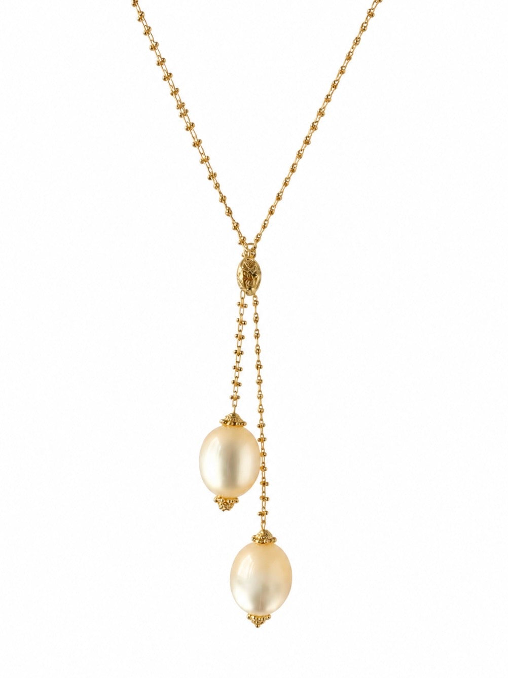 Lia Ivory Pearl & Gold Drop Necklace | LOVE Beth