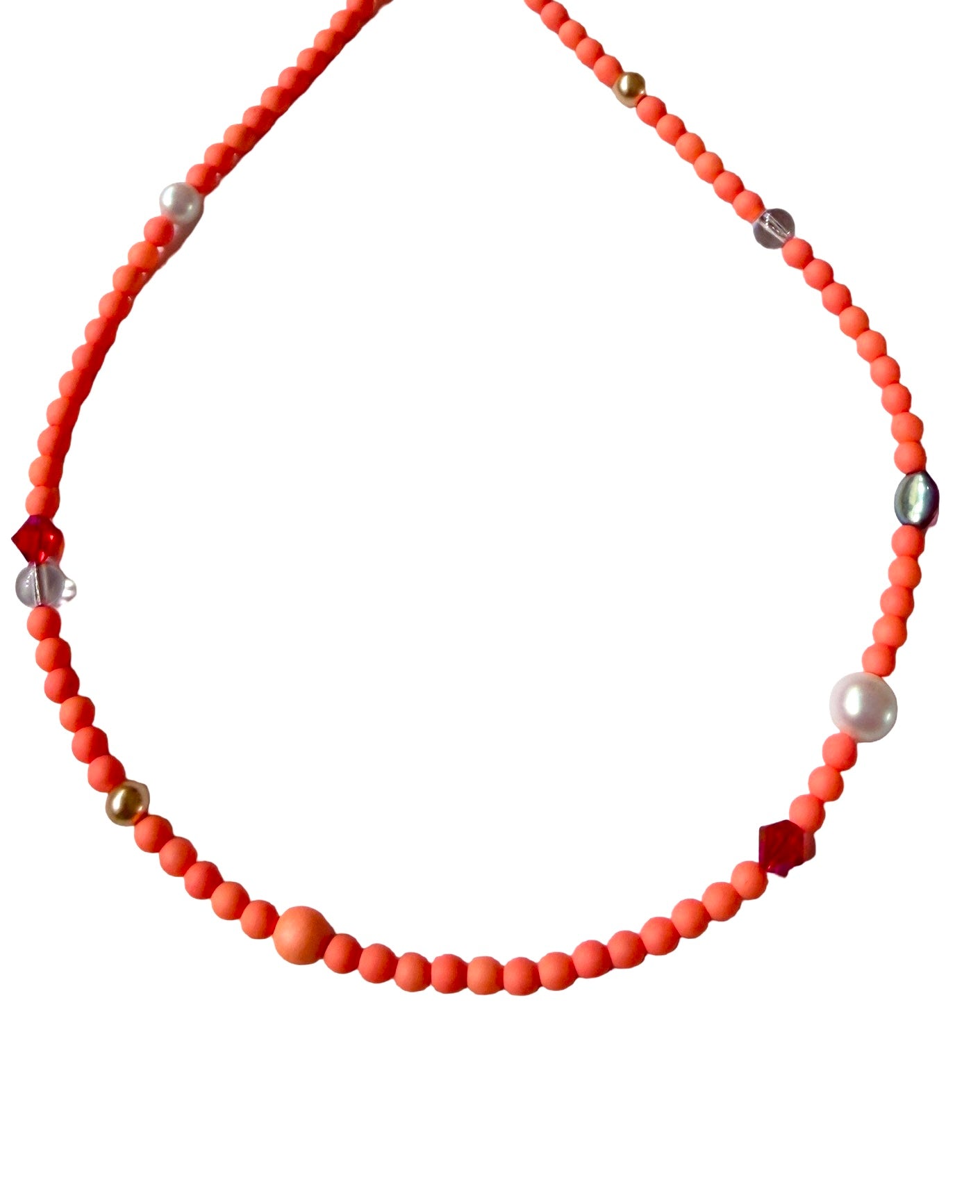 Sherbet Drop Neon Peach Necklace