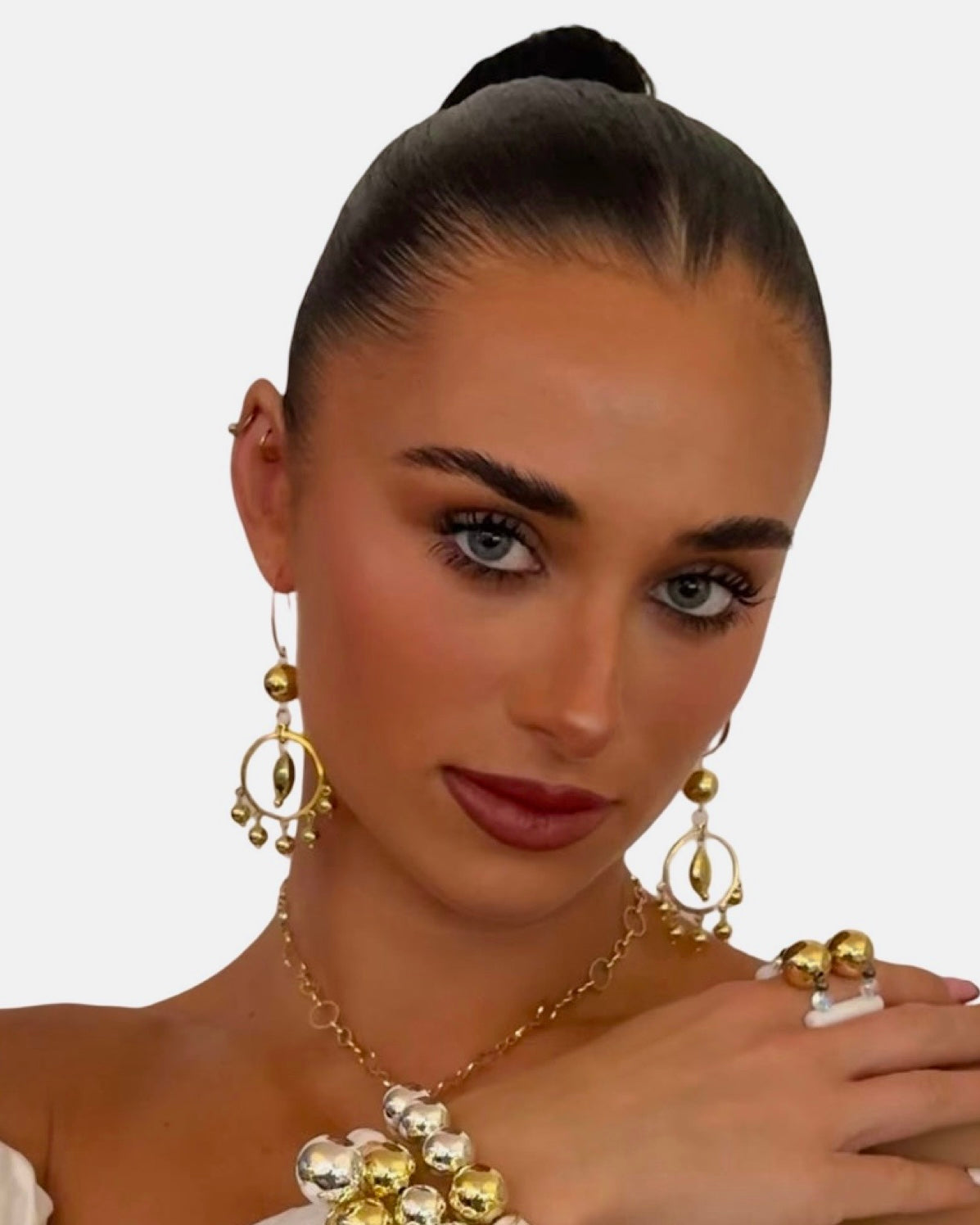 Aisha gold drop earrings
