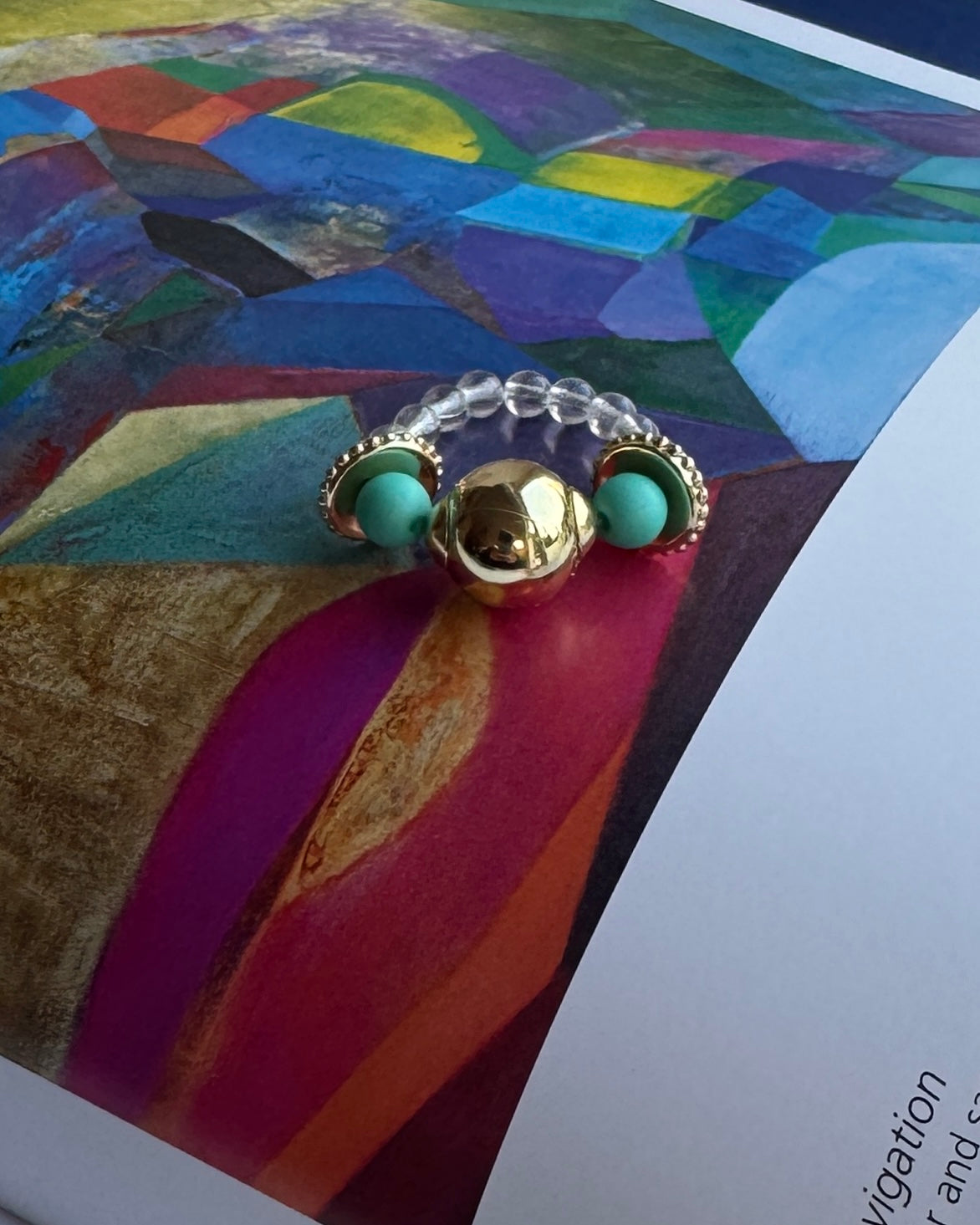 Popsie pie seagreen ring