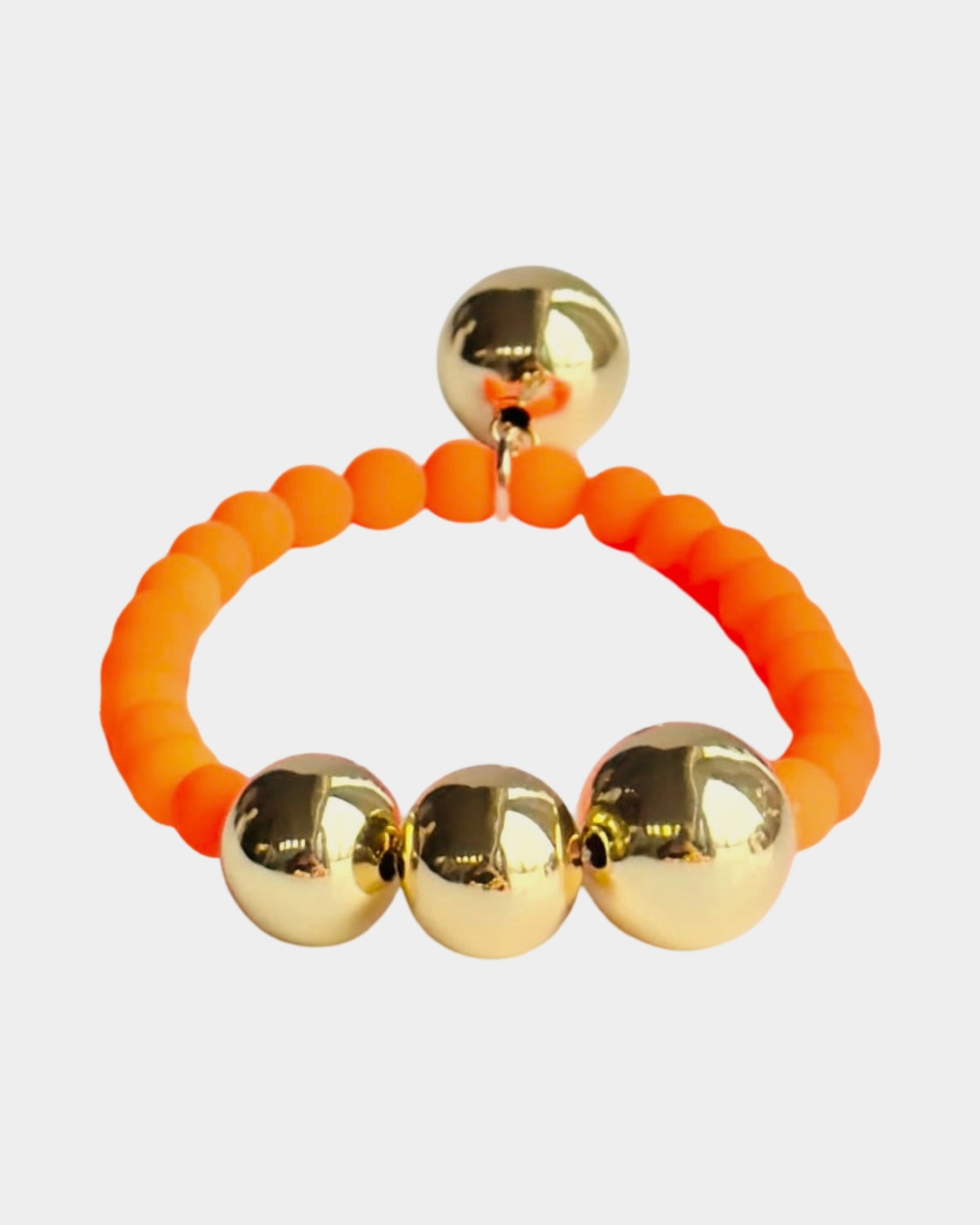 Betty boo shocking orange crystal pearl gold beaded bracelet