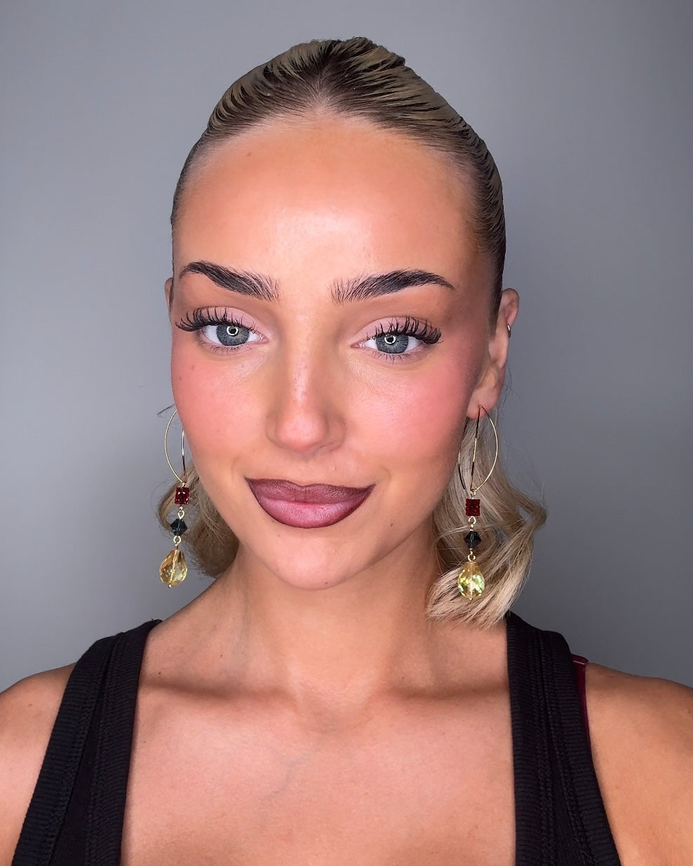 Alma delicate crystal drop earrings