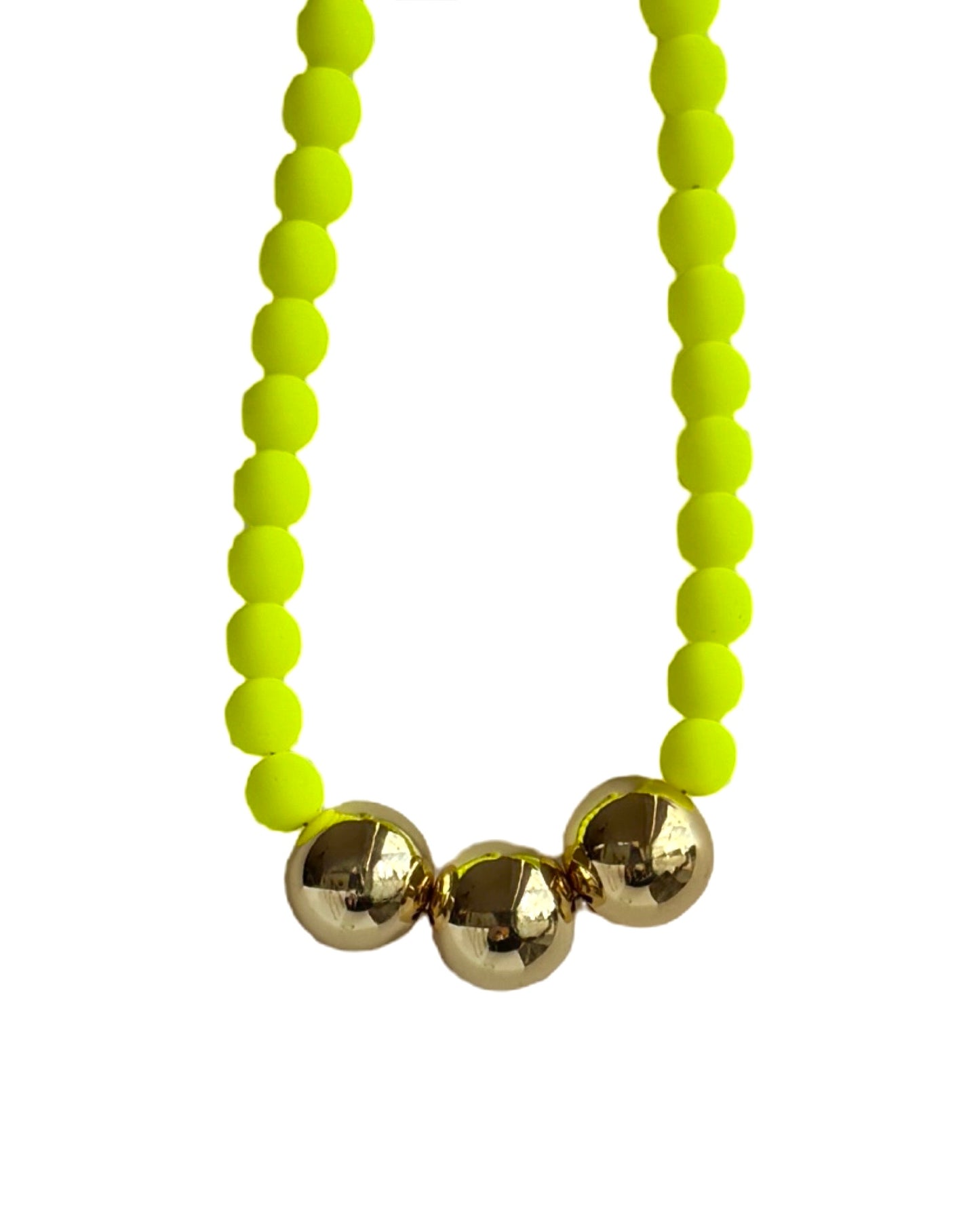 Betty boo neon yellow pearl and gold anklet