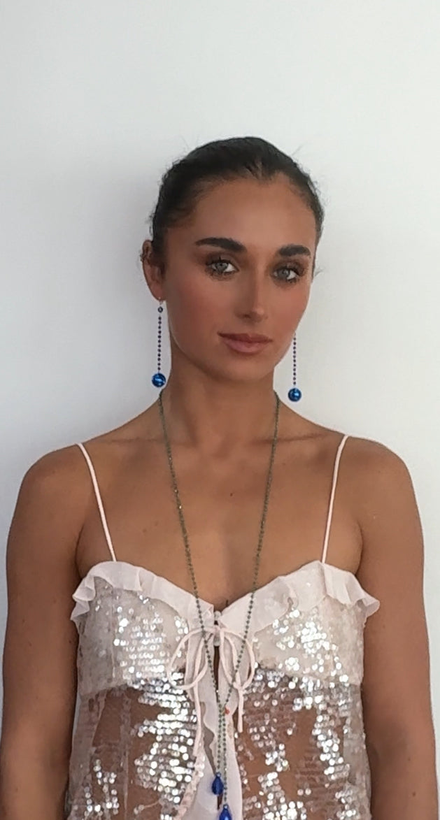 Eliza electric blue drop earrings