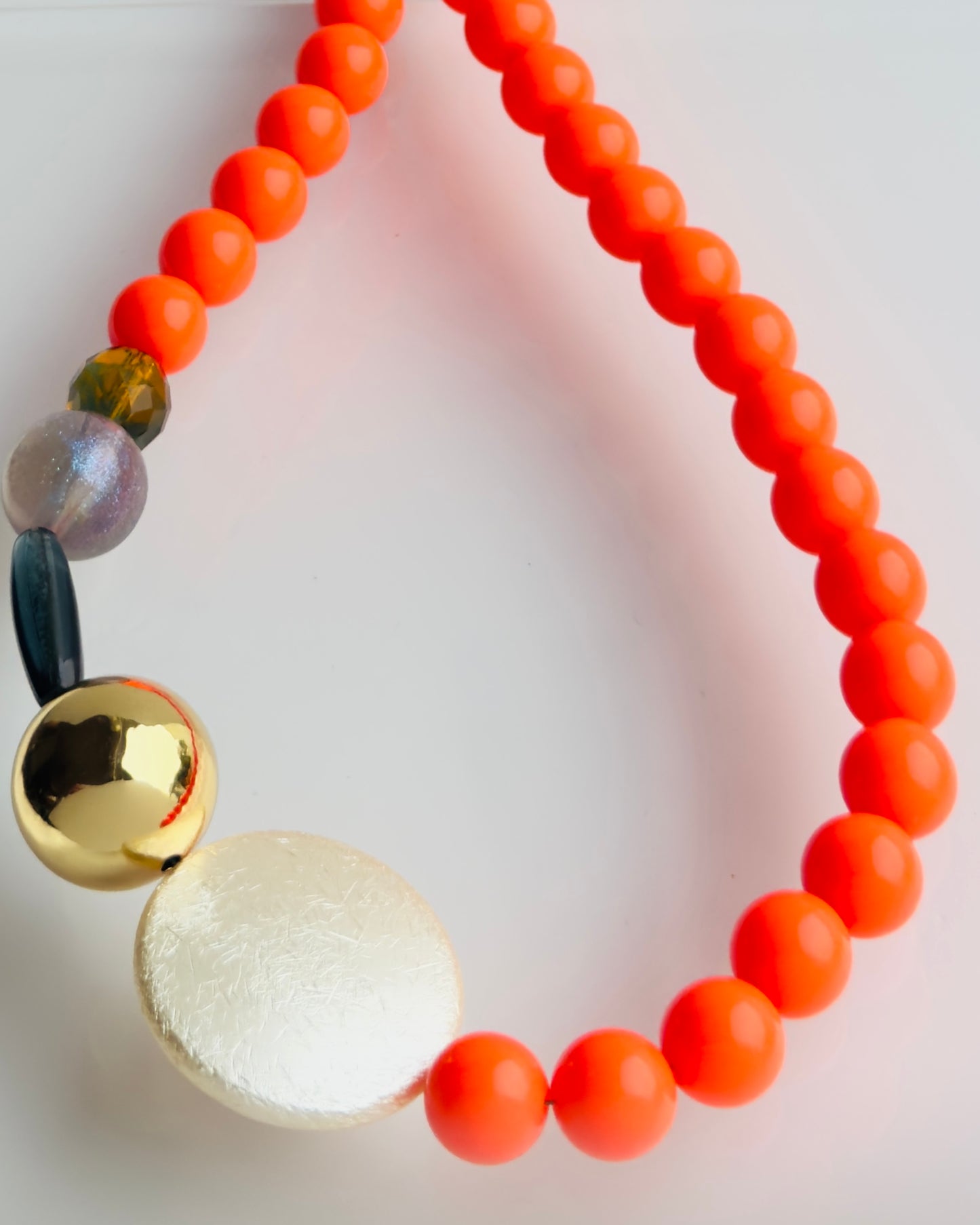 Juju orange pop beaded necklace