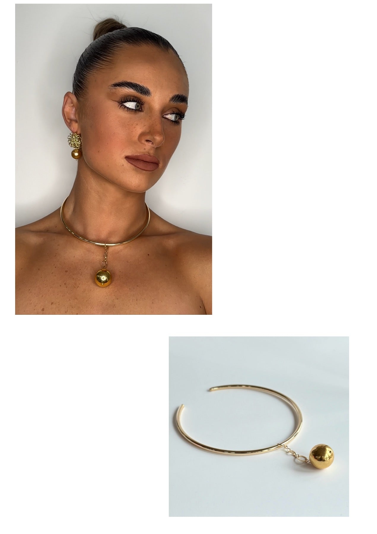 Gold Beaded 14k gold filled Ball Choker