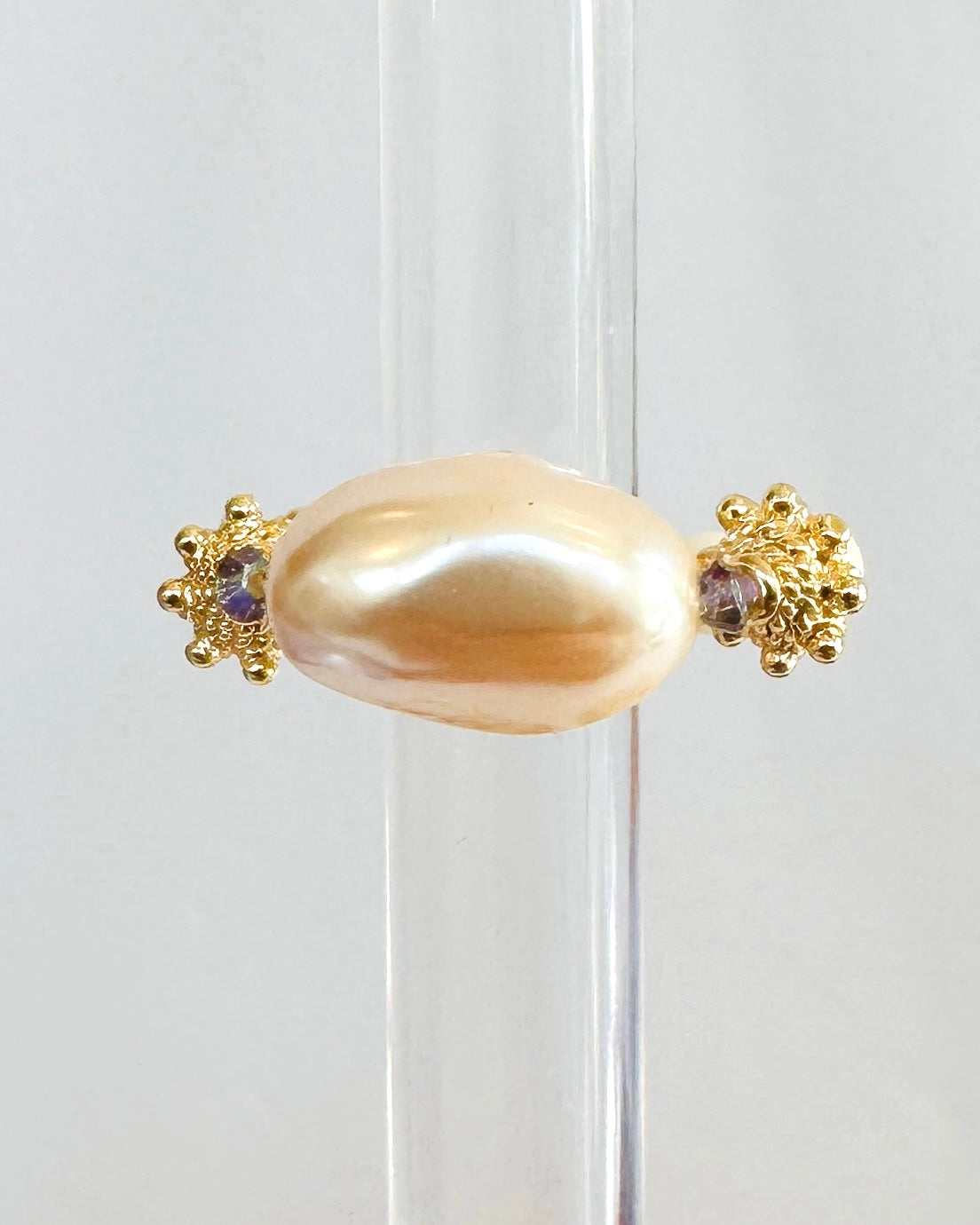 Clotted cream vintage pearl ring