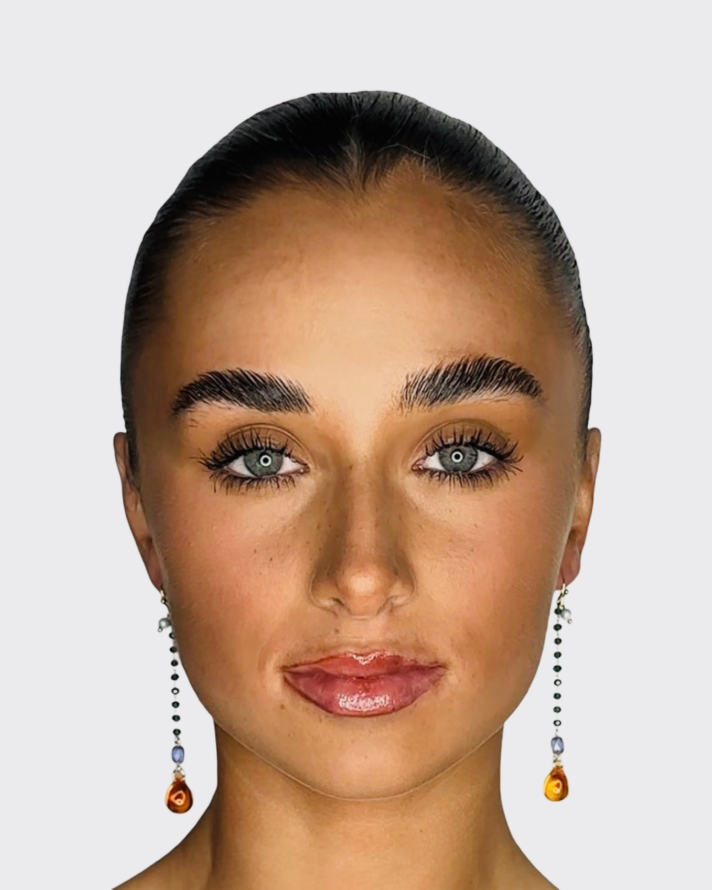 Rosie drop earrings in amber