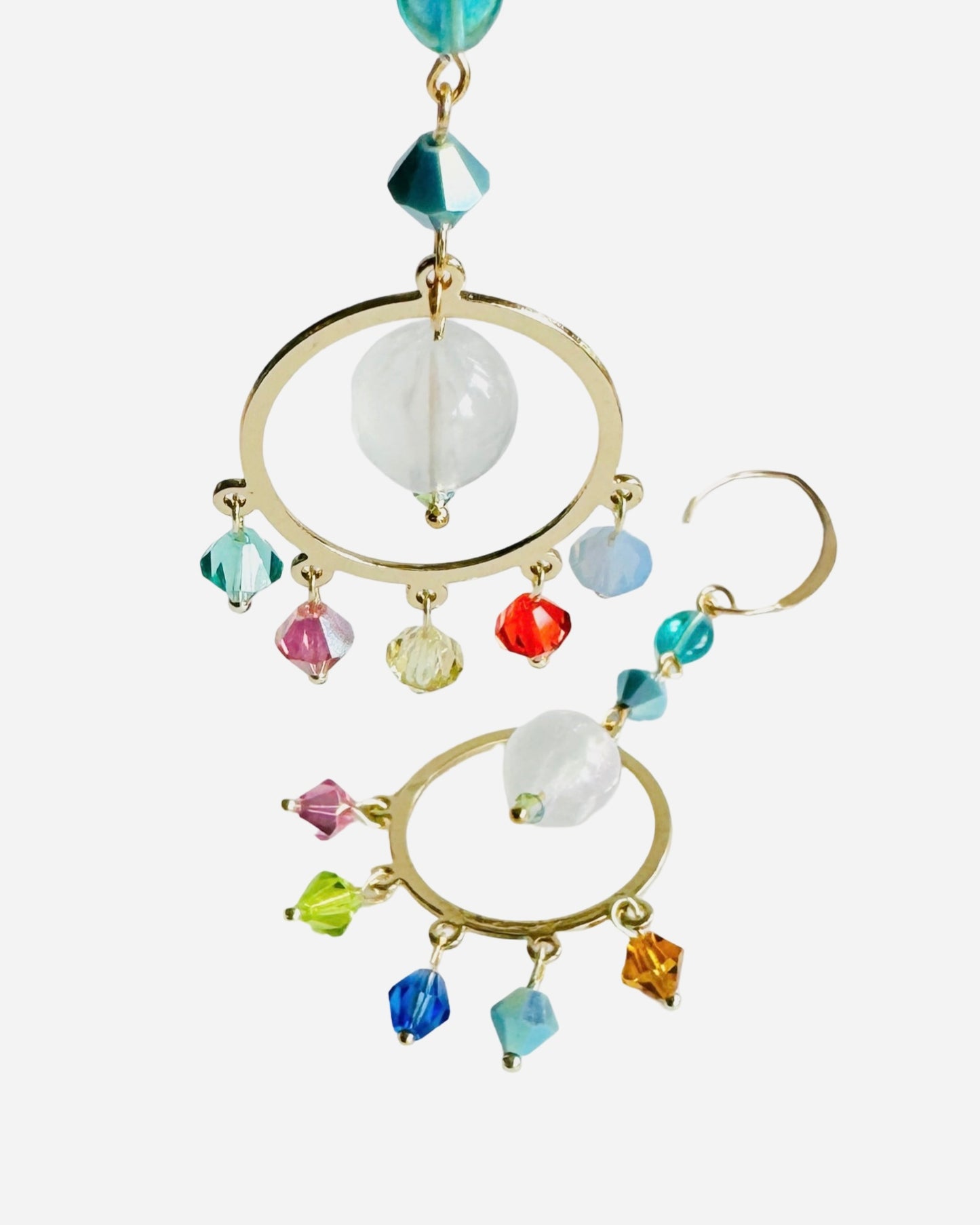 Rainbow rain drops crystal earrings