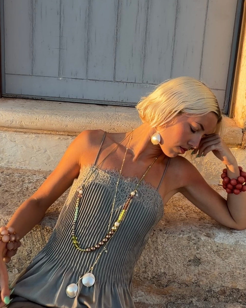 Bon Bon lime grape necklace