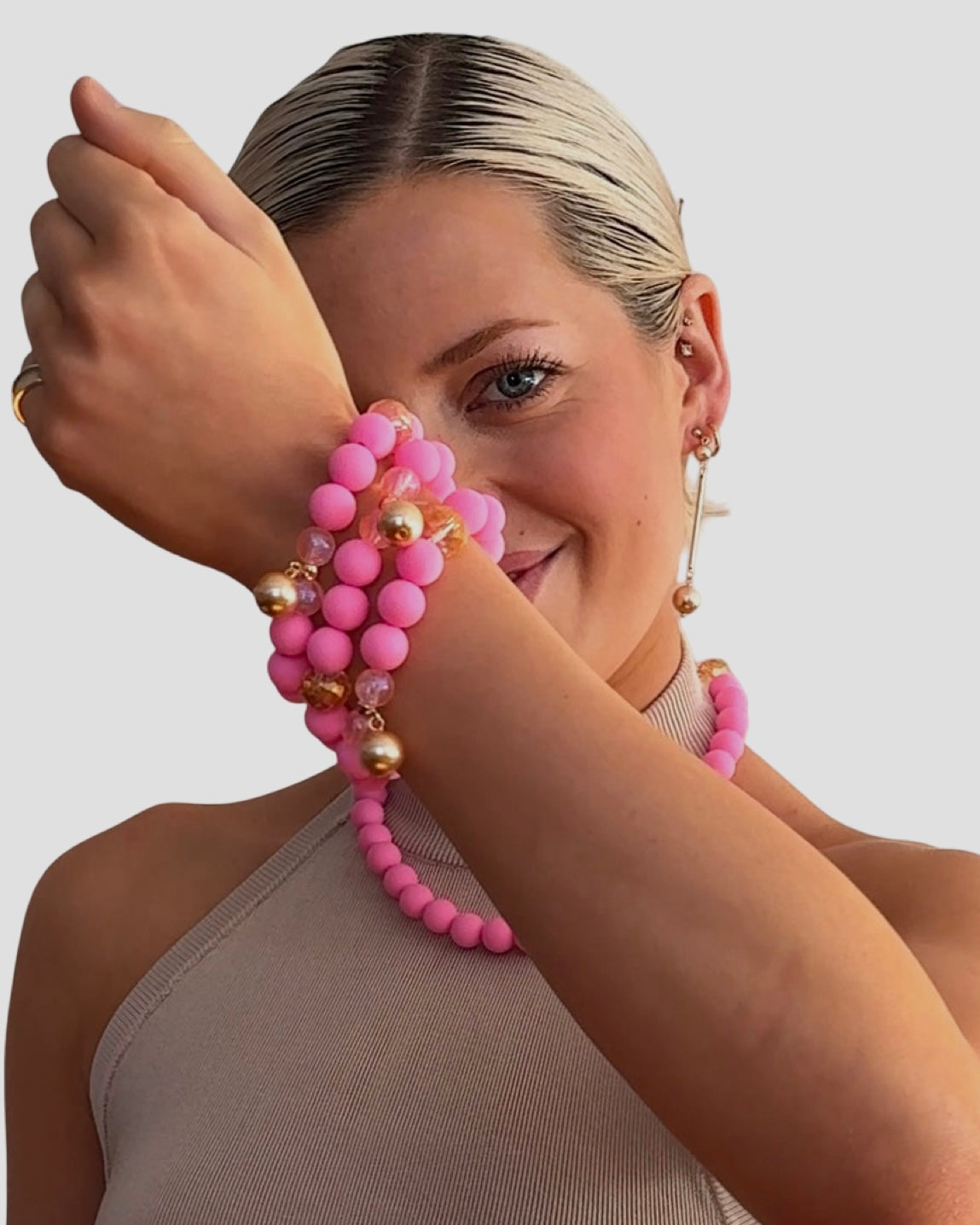 Pink crumpet bracelet