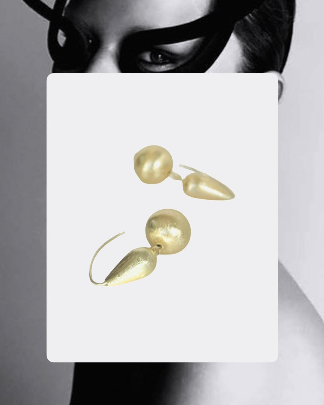 Easha Matt gold drop earrings