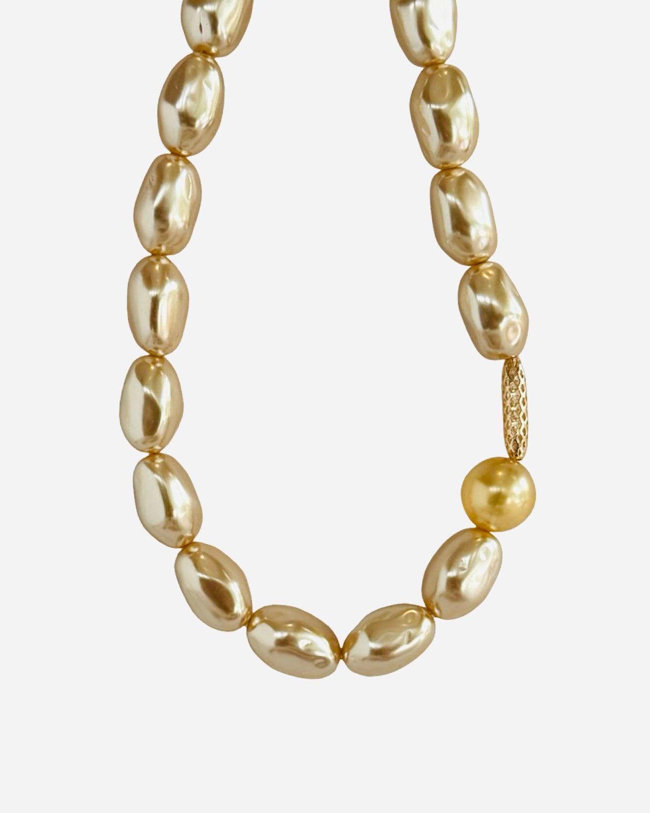 Bejewelled Juliette gold vintage pearls, crystal chocker