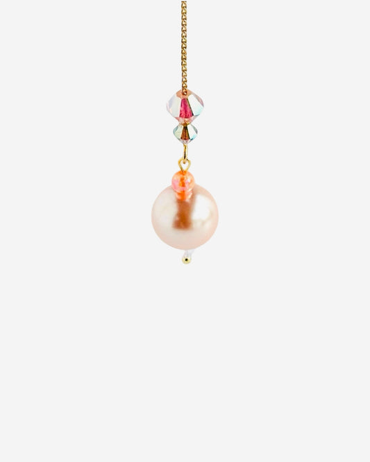 Petra Ballet pink pearl + crystal Threader earrings