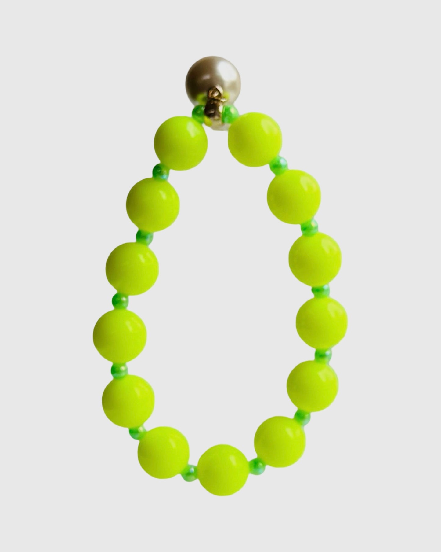 Beau neon yellow + pearl bracelet