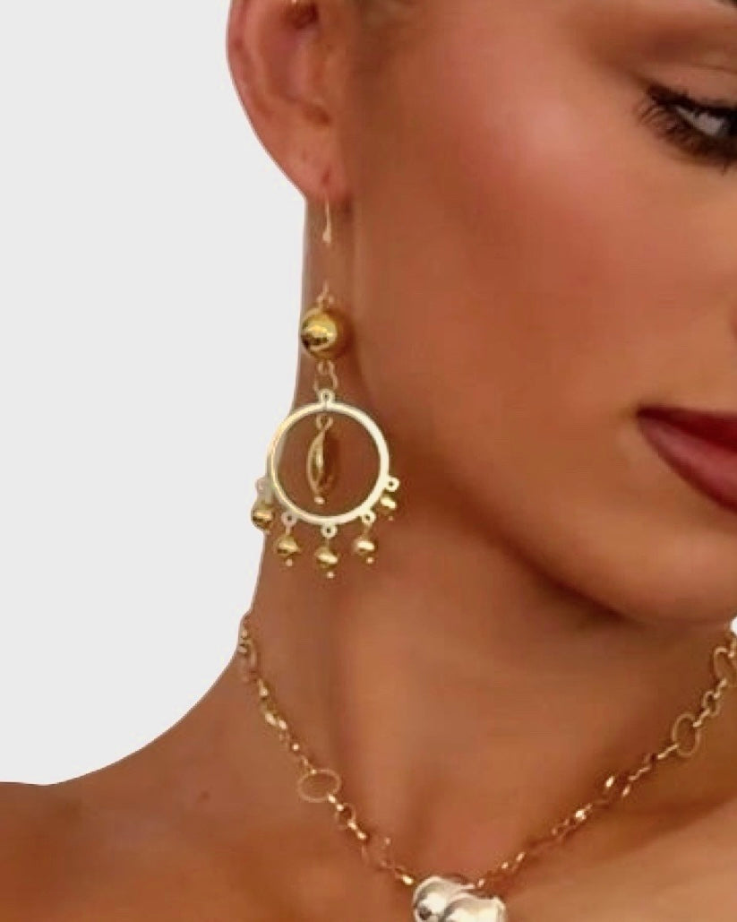 Aisha gold drop earrings