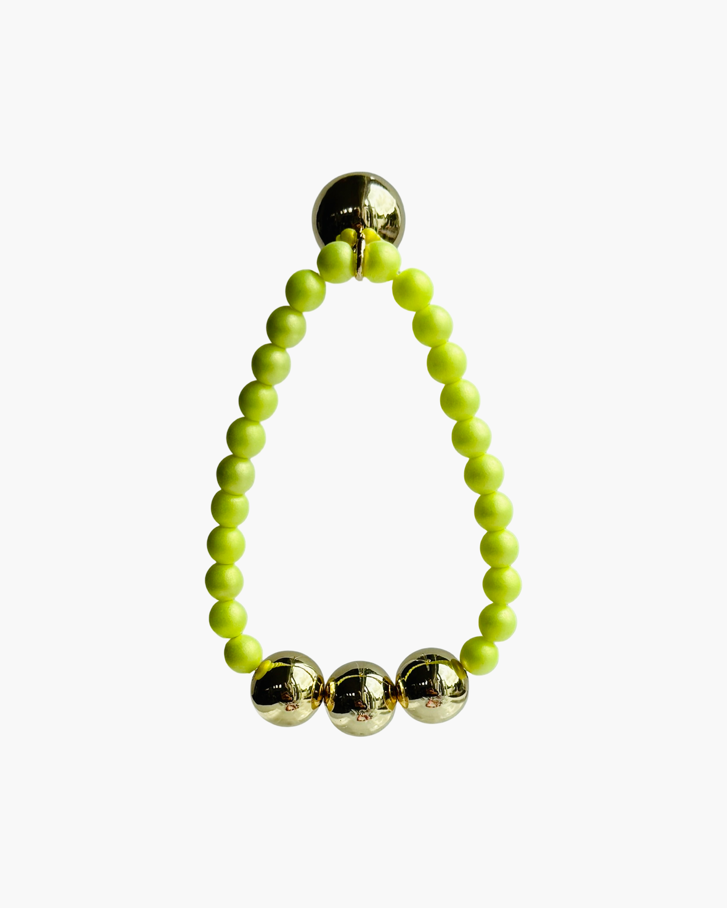 Betty boo iridescent lemoncello crystal pearl gold beaded bracelet