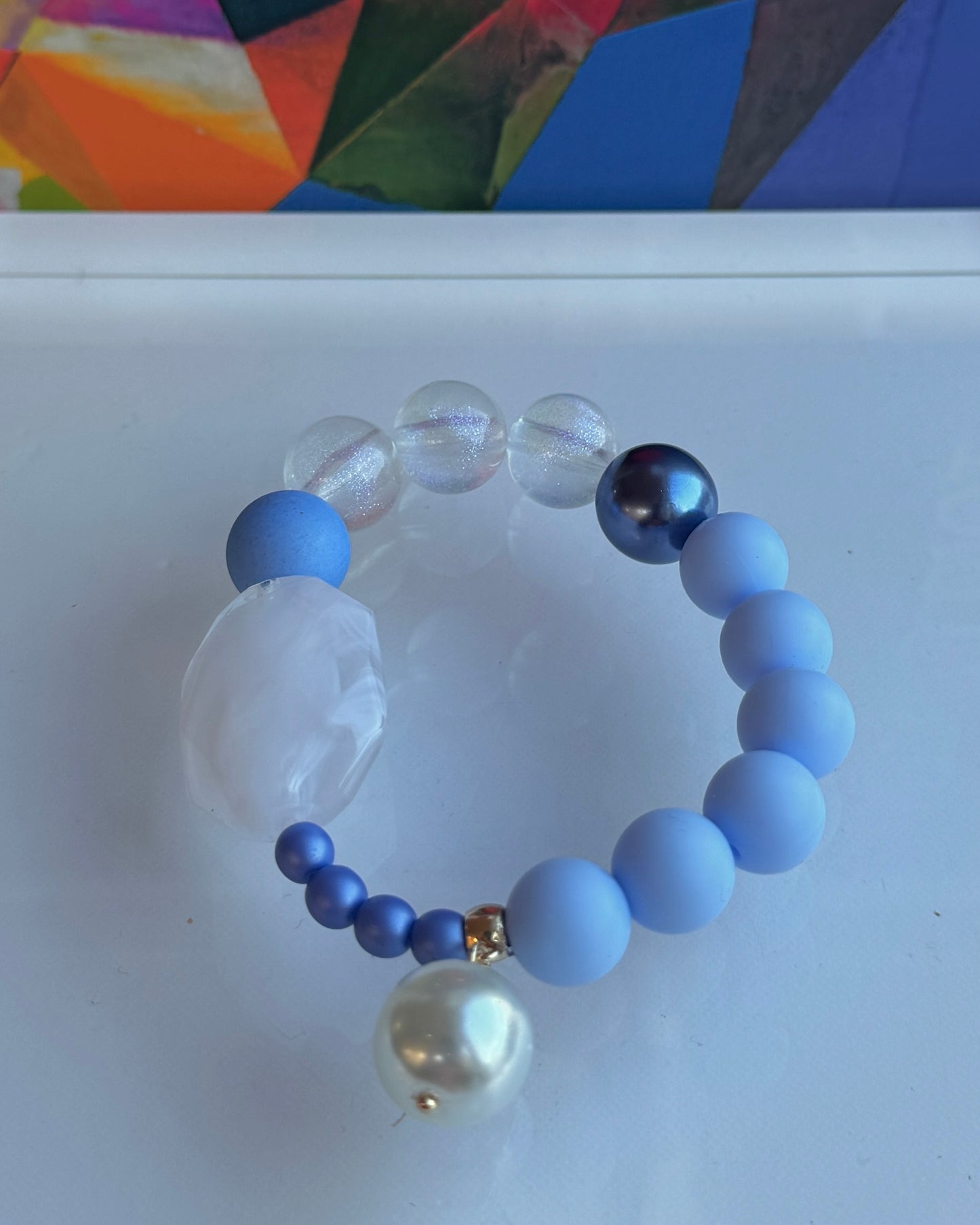 Nola wink periwinkle pearl bracelet, drop pearl charm
