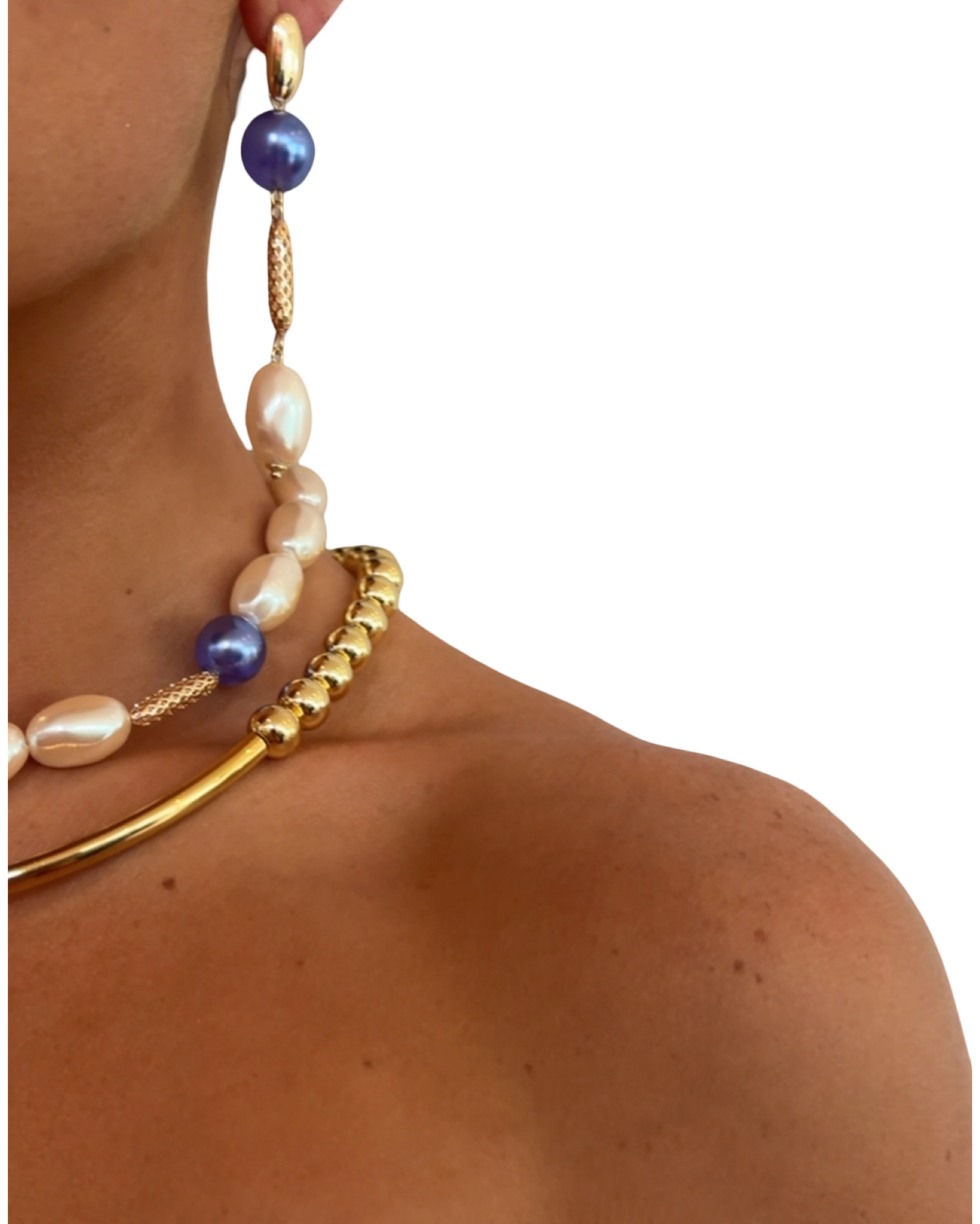 Juliette bejewelled sapphire vintage pearl + crystal chocker