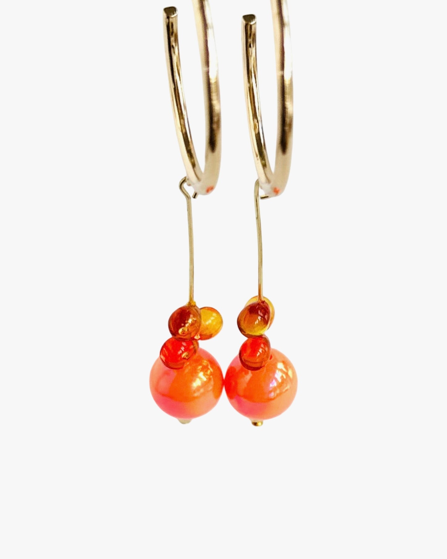 Malinda tangerine drop Crystal hoop earrings