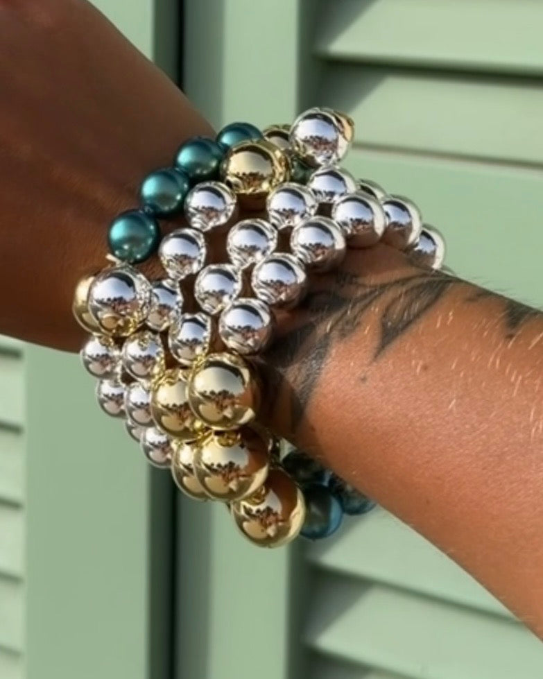 Snowdrop Deep Emerald Green Crystal Pearl Bracelet
