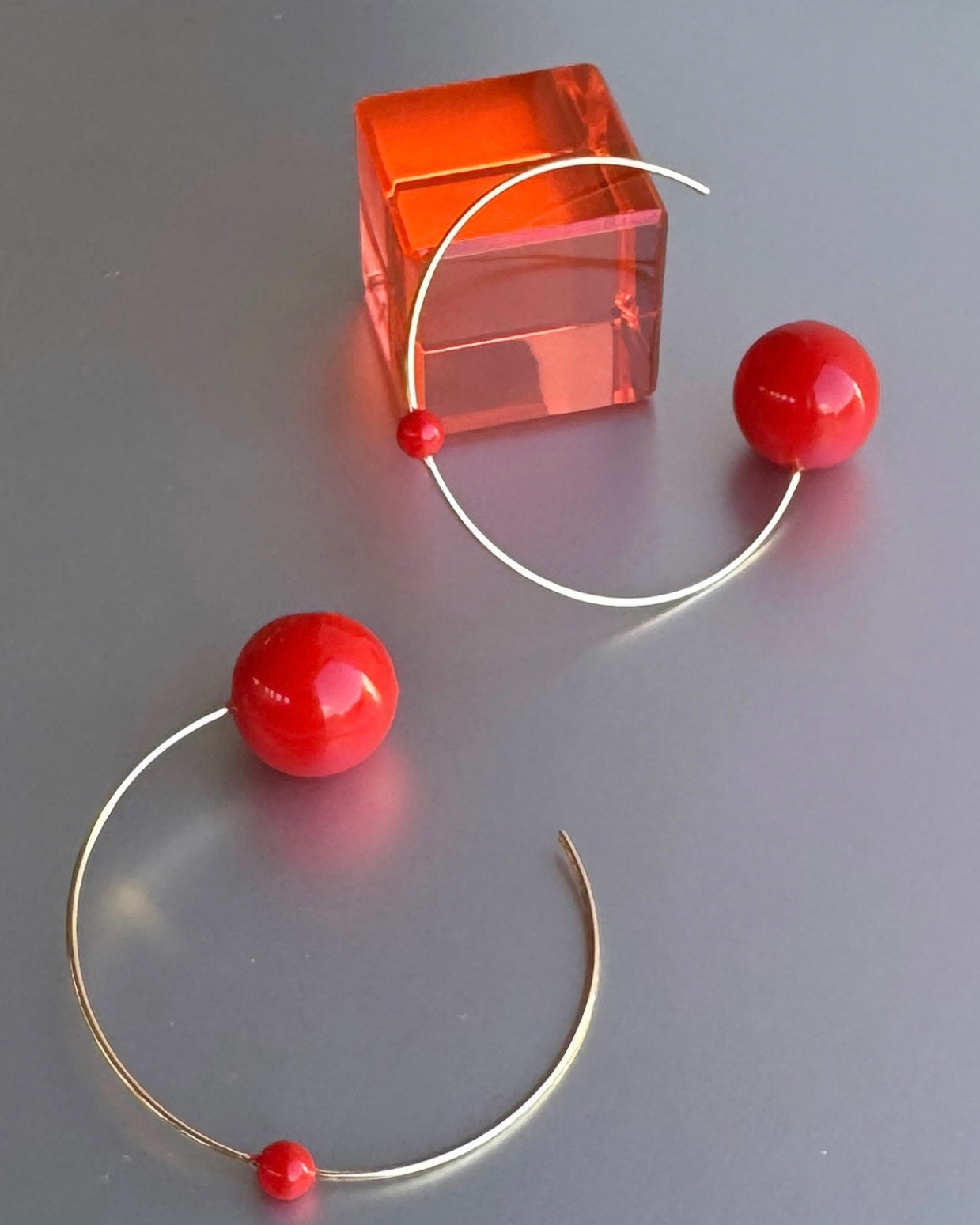 Trixie Lou large crystal bead hoop earrings