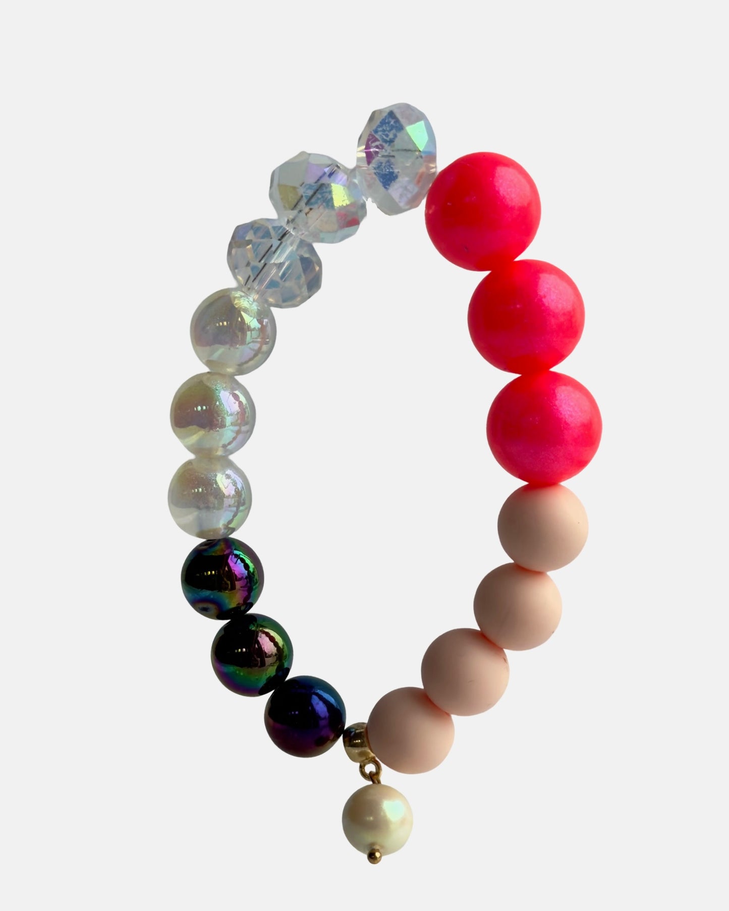 Joyful clash whirl neon pink bracelet