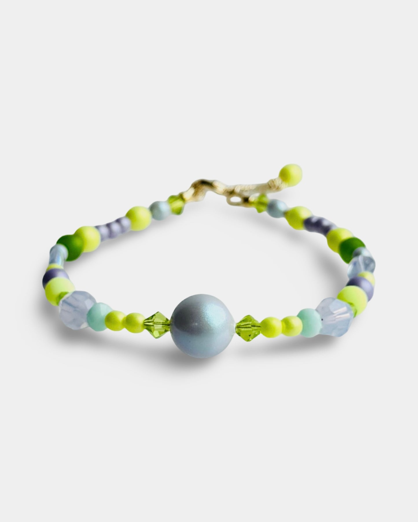Pretty ballerina lemoncello lavender crystal pearl anklet