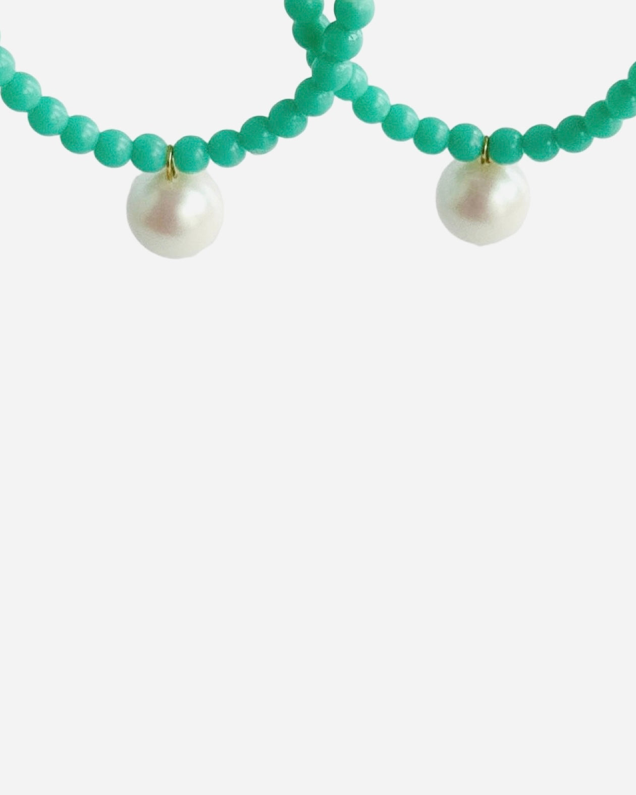 Colour pop pearl + turquoise hoops