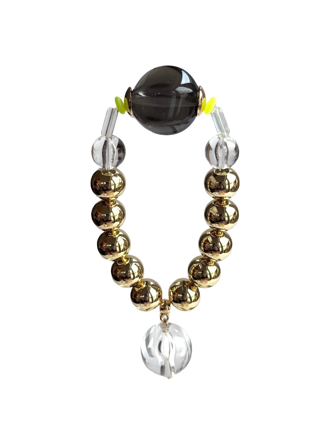 Lolita Vintage, gold + lucite beaded bracelet