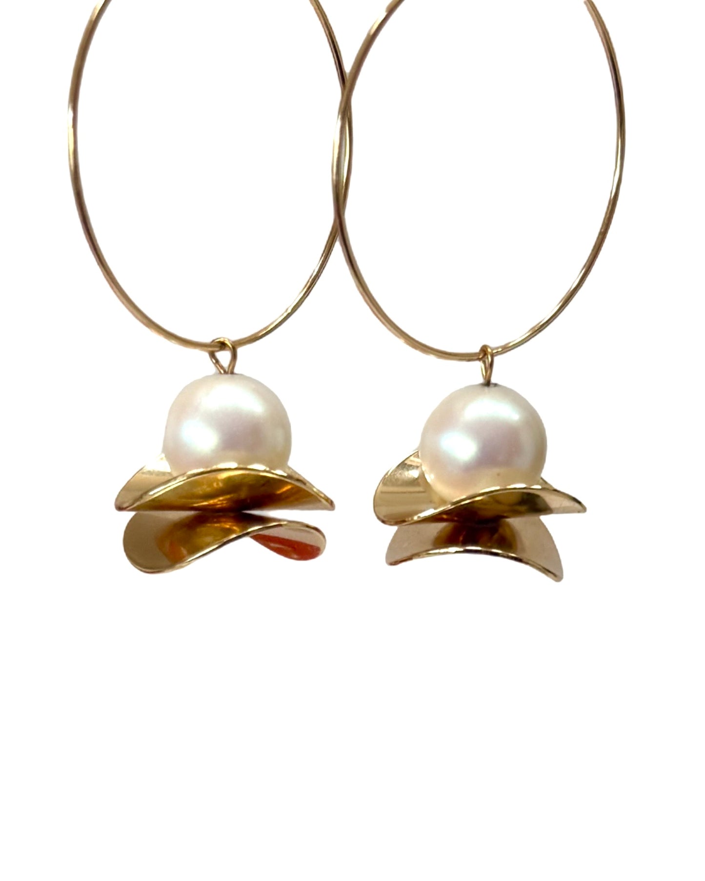 Malinda Pearl and gold hoops