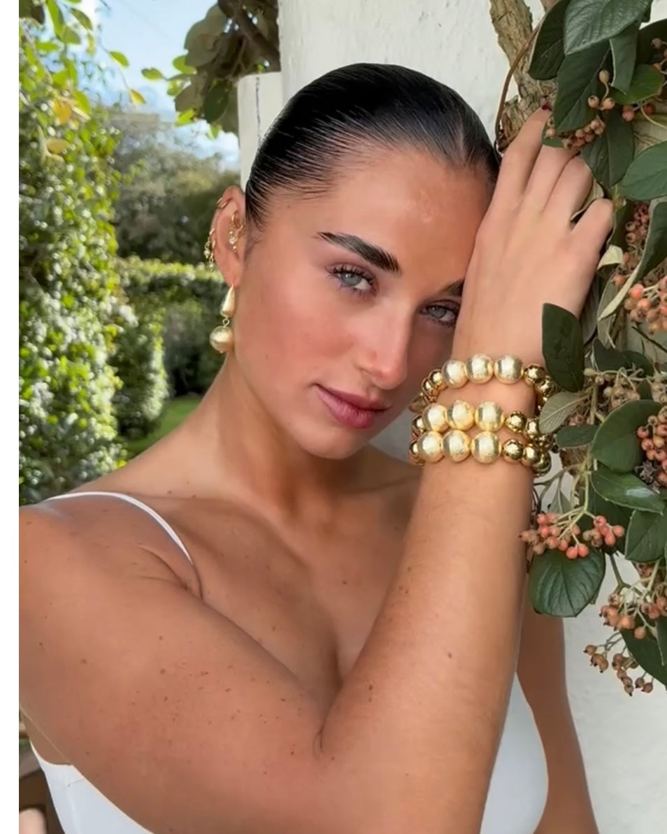 Easha Matt gold drop earrings