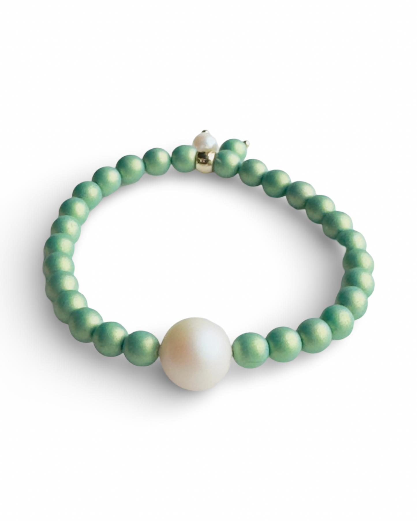 Lush lollipop iridescent sage crystal pearl bracelet