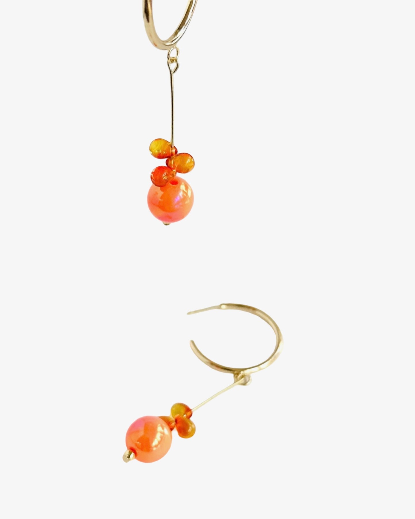Malinda tangerine drop Crystal hoop earrings