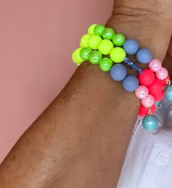 Barbie beaded crystal pearl charm bracelet