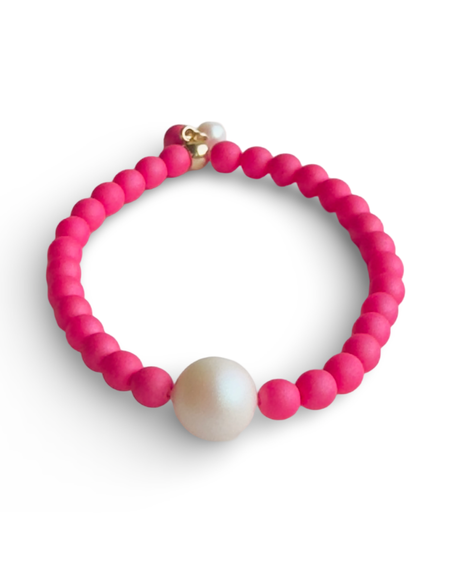 Lush lollipop Matt pink crystal pearl bracelet