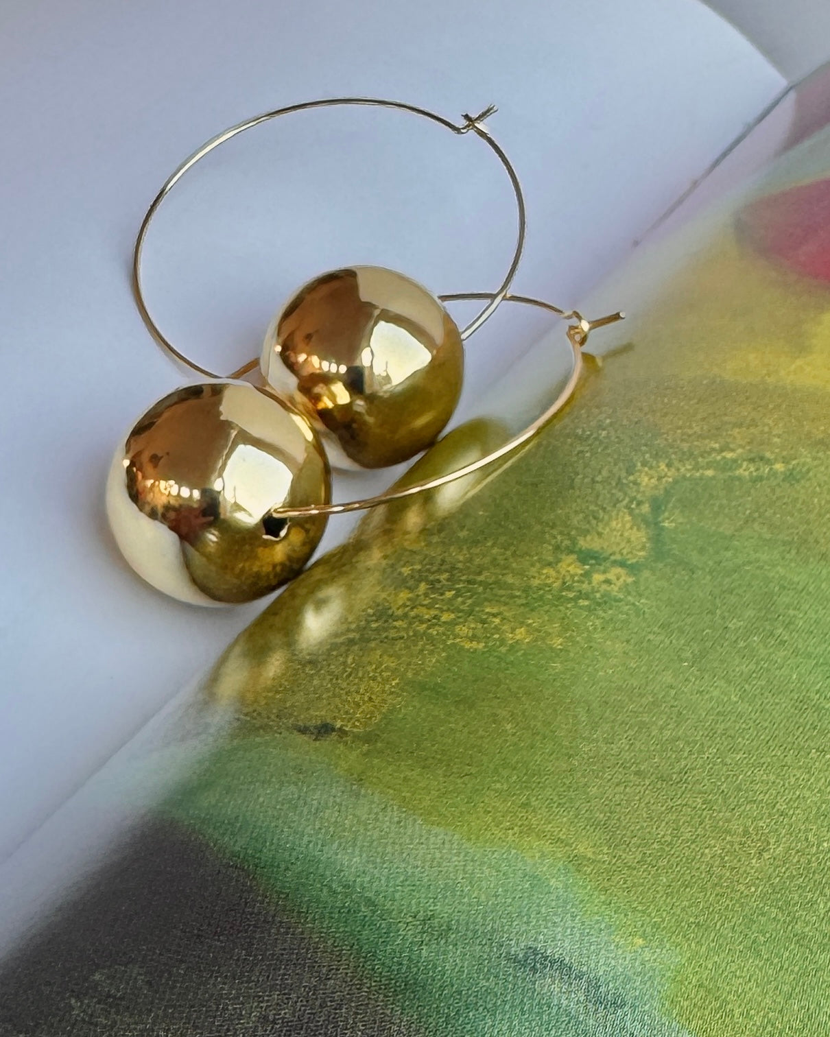 Laura Lee large gold ball hoops