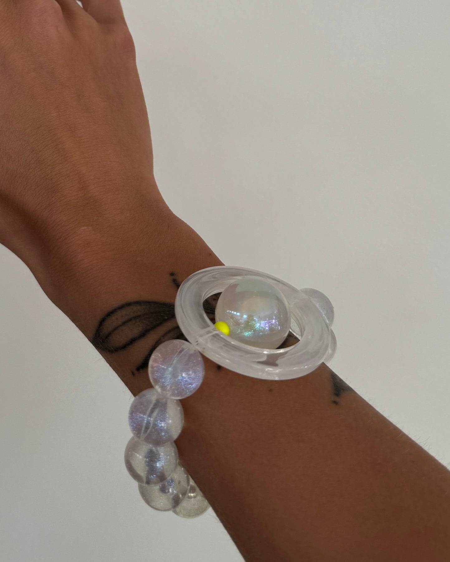 Disco ice queen, shocking yellow neon pop bracelet