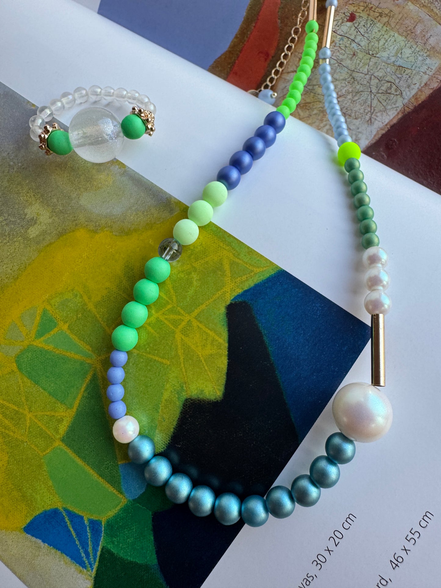 Rainbow princess carribean sea crystal pearl chocker