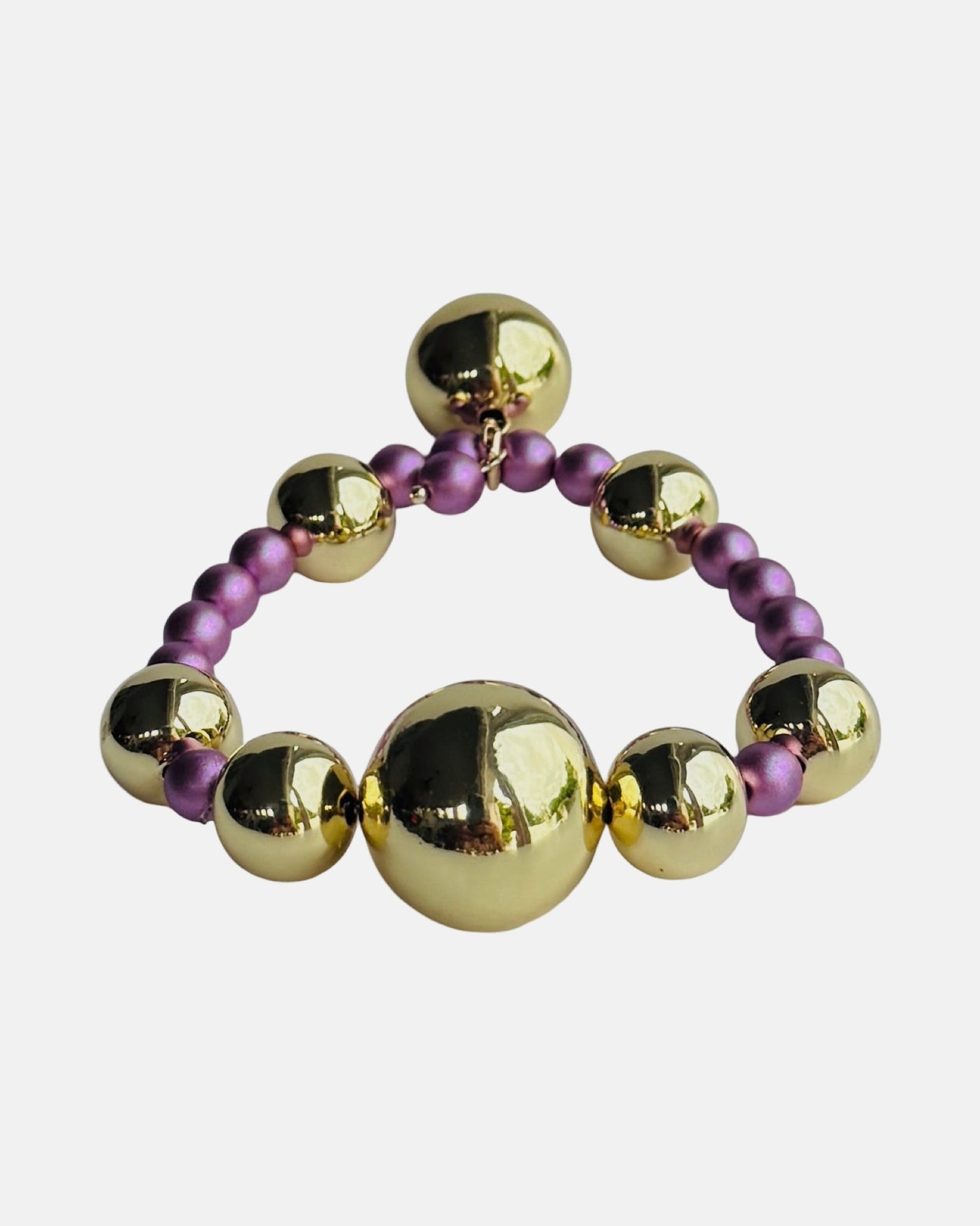 Lilly lulu grape crystal pearl + gold bracelet