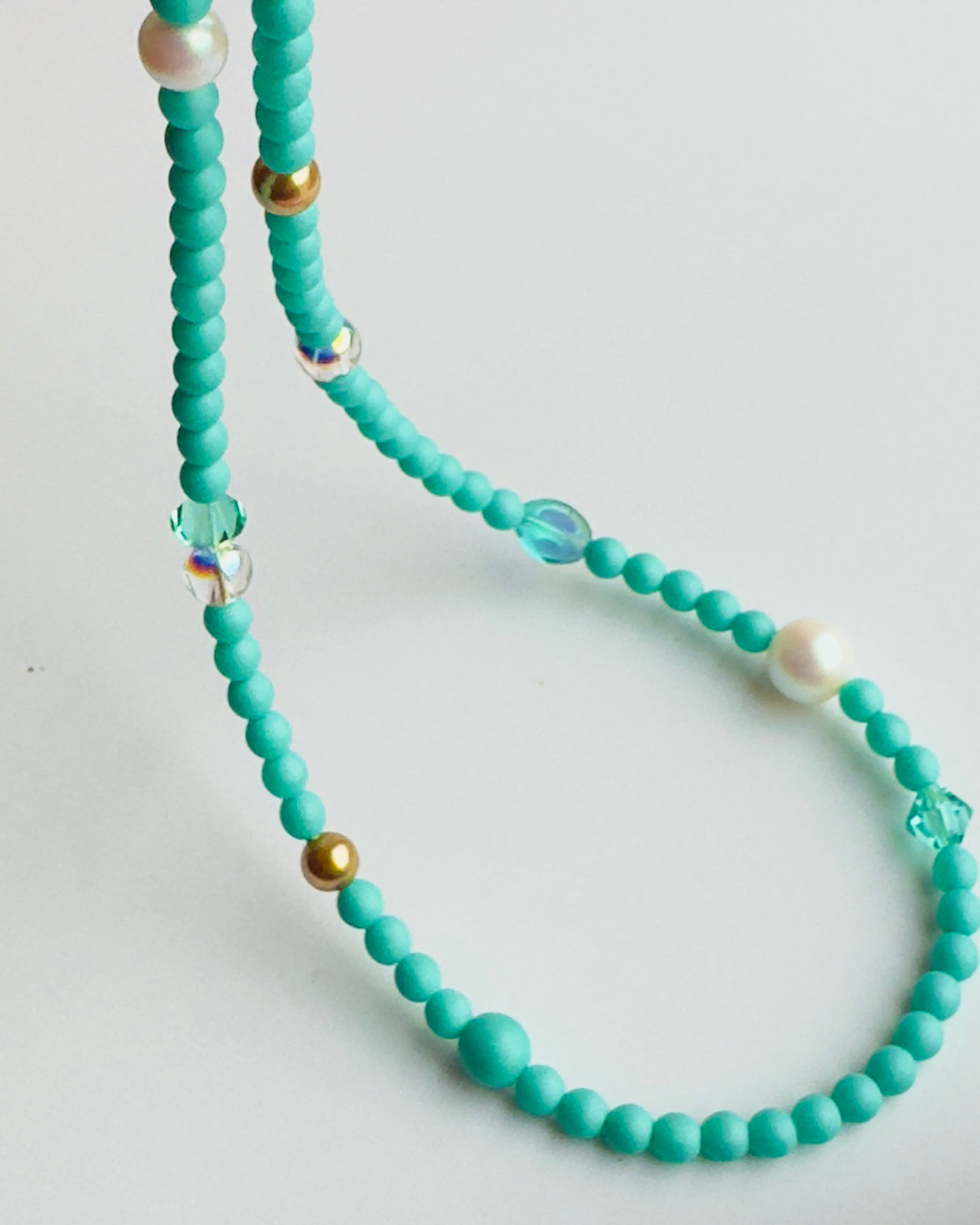 Sherbet Drop | Turquoise Crystal Pearl Choker