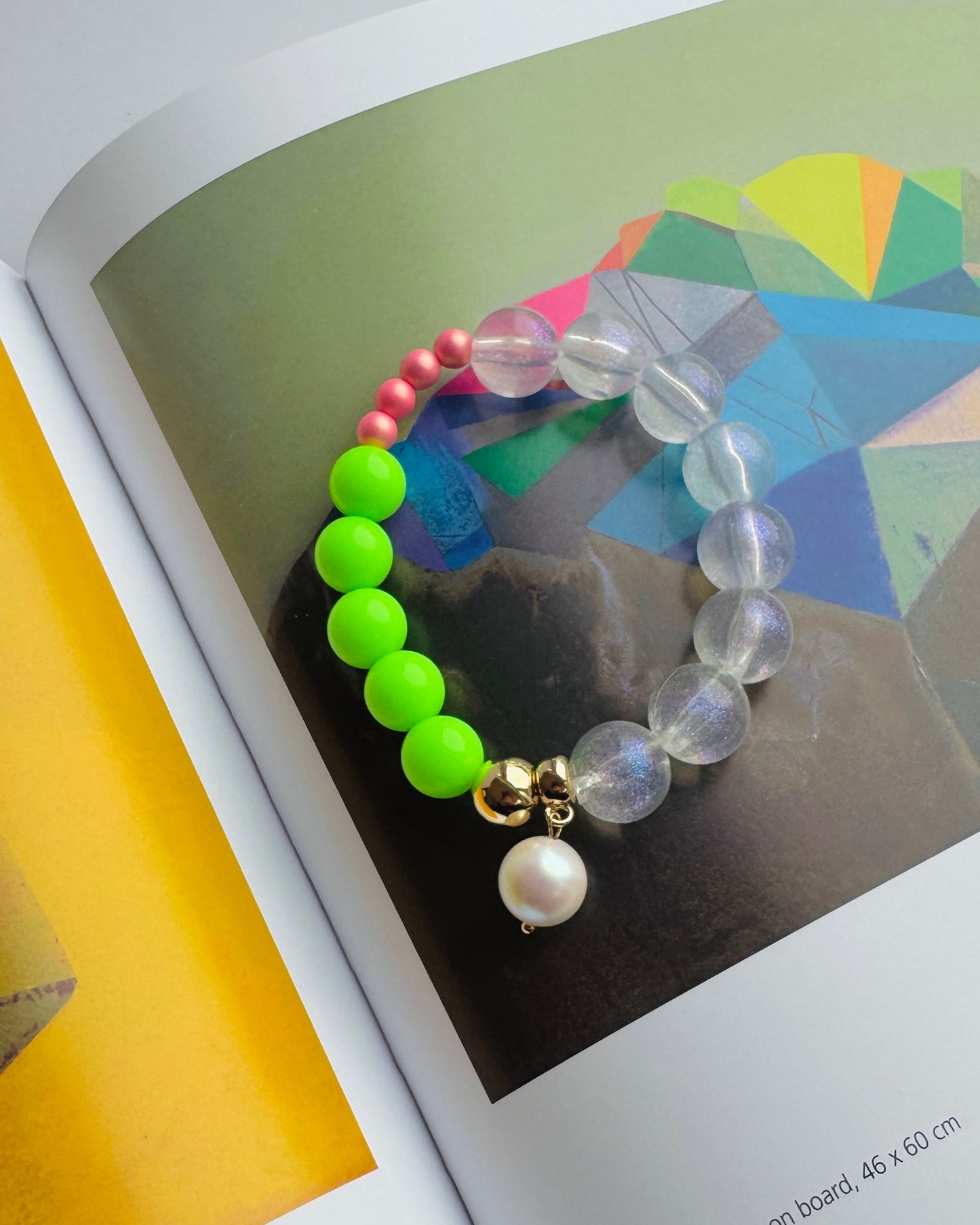 Sweetie pie neon mauve pink crystal pearl crush bracelet