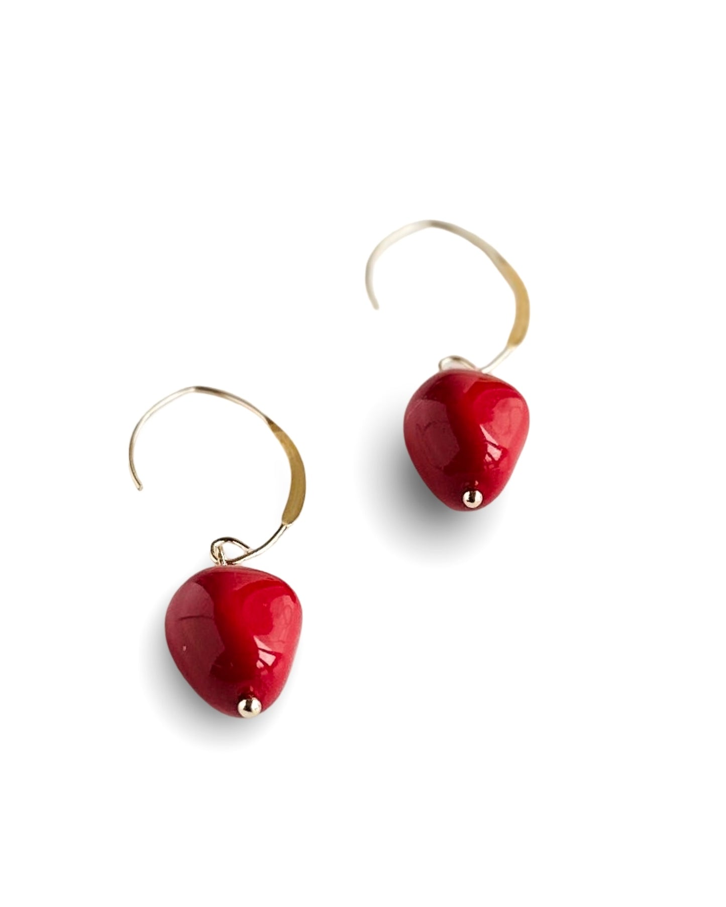 Cheri red baroque pearl earrings